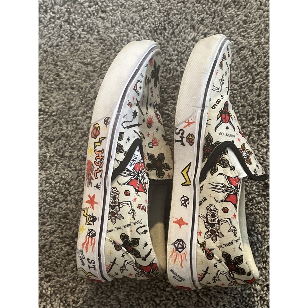 Vans x Stranger Things Customs Hellfire Club Slip On Shoes Womens 6.5 Mens 5 - Picture 4 of 9